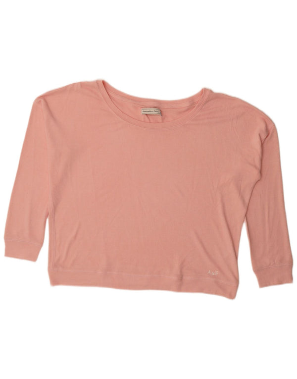 Abercrombie & Fitch Womens Oversized Blouse Top UK 16 Large Pink Viscose