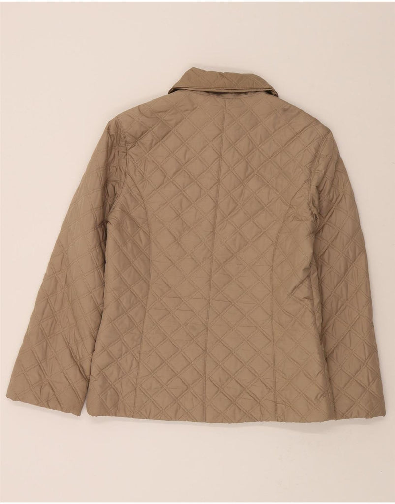 SERGIO TACCHINI Womens Quilted Jacket UK 10 Small Beige Polyester Vintage Sergio Tacchini and Second-Hand Sergio Tacchini from Messina Hembry 