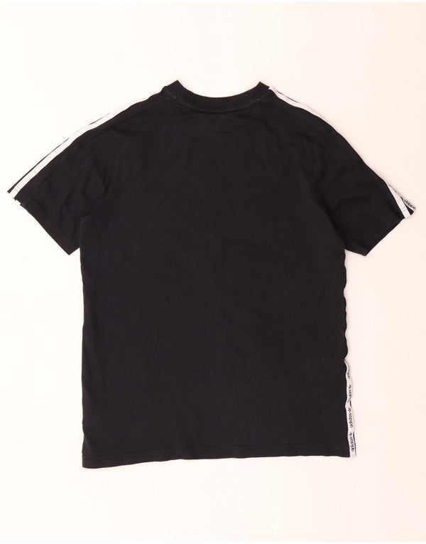 ADIDAS Boys Graphic T-Shirt Top 13-14 Years Black Cotton