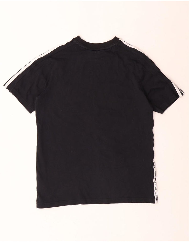 ADIDAS Boys Graphic T-Shirt Top 13-14 Years Black Cotton