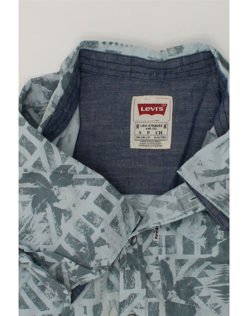 LEVI'S Boys Crazy Pattern Short Sleeve Shirt 8-9 Years Small Blue Cotton | Vintage Levi's | Thrift | Second-Hand Levi's | Used Clothing | Messina Hembry 