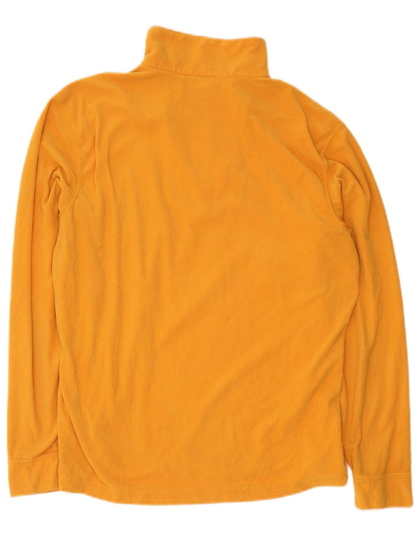 Asics Womens Zip Neck Fleece Jumper UK 18 XL Yellow Polyester