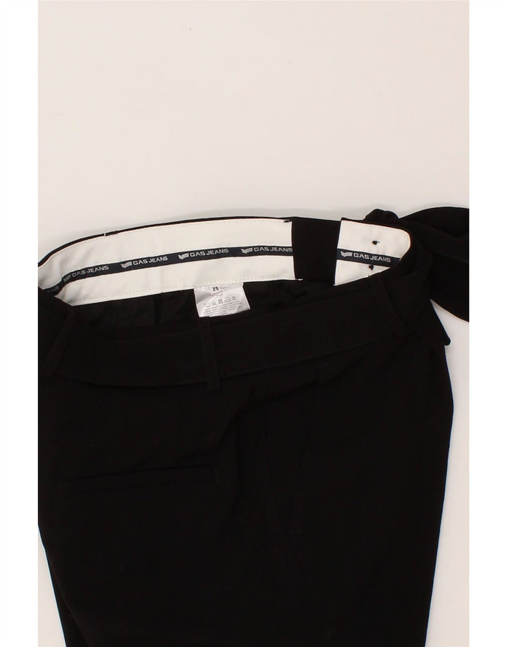 GAS Womens Tapered Capri Trousers W25 L22  Black Polyester Vintage Gas and Second-Hand Gas from Messina Hembry 