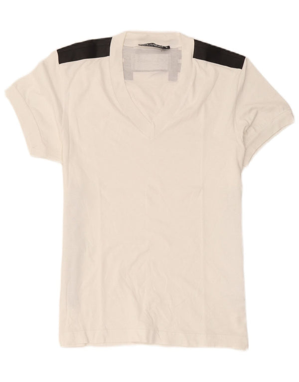 Dolce & Gabbana Womens Graphic T-Shirt Top IT 44 Medium White Colourblock