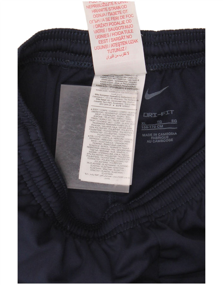 NIKE Boys Dri Fit Tracksuit Trousers 13-14 Years XL Navy Blue Polyester