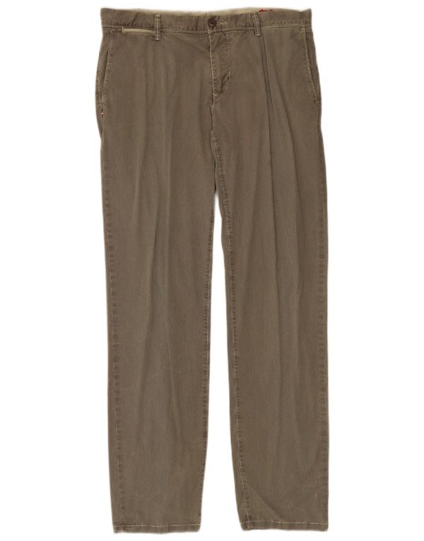Vintage Mens Straight Chino Trousers IT 50 Large W34 L33 Khaki Houndstooth