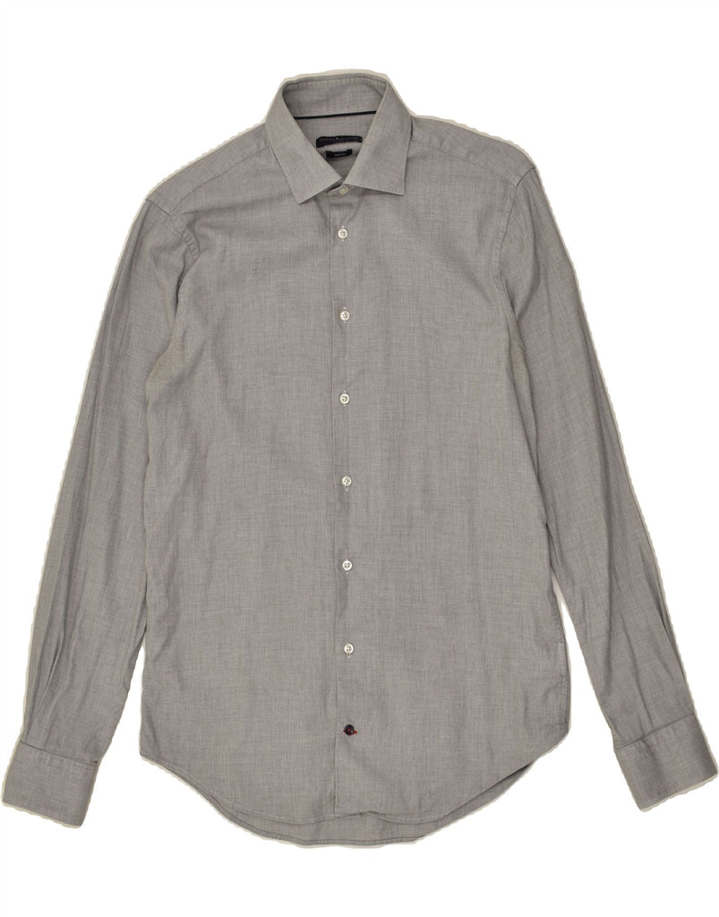 TOMMY HILFIGER Mens Slim Fit Shirt Size 39 15 1/2 Medium Grey Cotton | Vintage Tommy Hilfiger | Thrift | Second-Hand Tommy Hilfiger | Used Clothing | Messina Hembry 