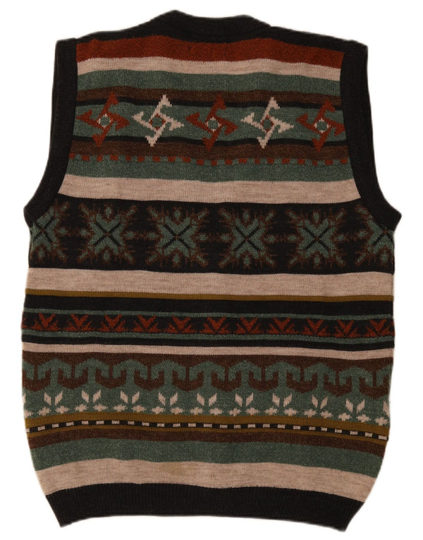 West Port Mens Sleeveless Cardigan Sweater Medium Multicoloured Striped