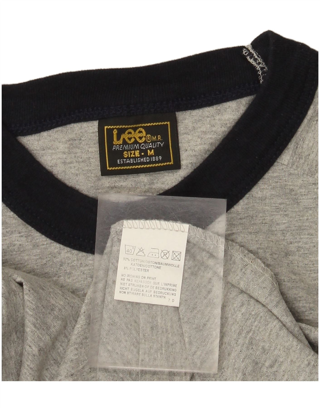 Lee Mens T-Shirt Top Medium Grey Cotton