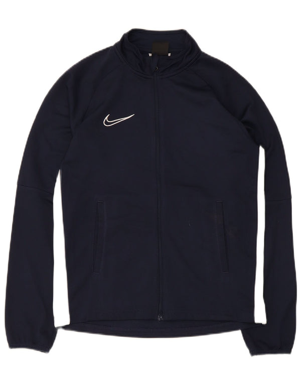 Nike Boys Dri Fit Tracksuit Top Jacket 12-13 Years Large Navy Blue