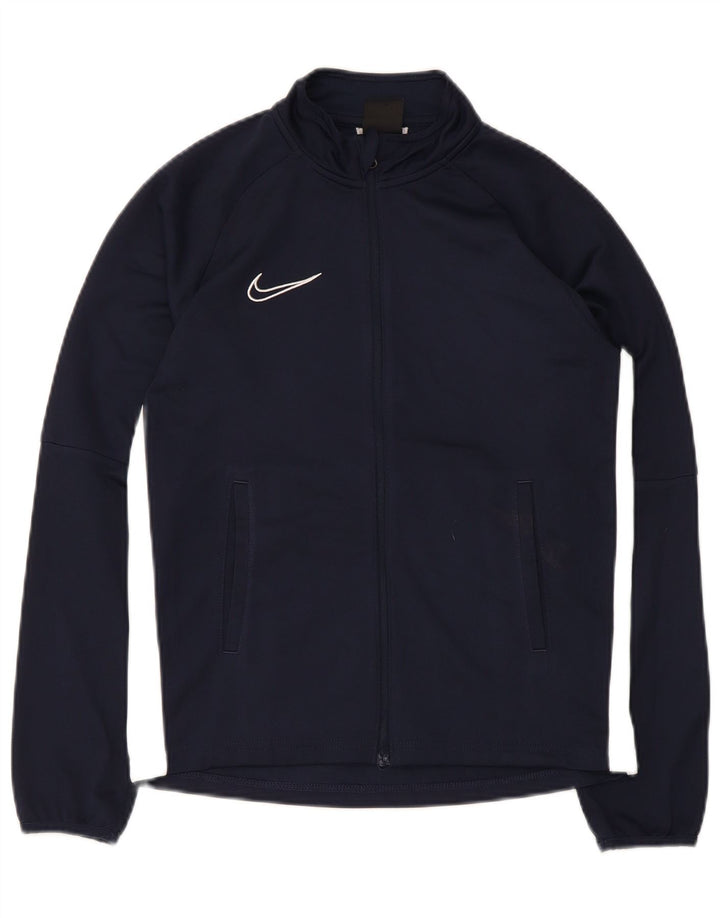 Nike Boys Dri Fit Tracksuit Top Jacket 12-13 Years Large Navy Blue
