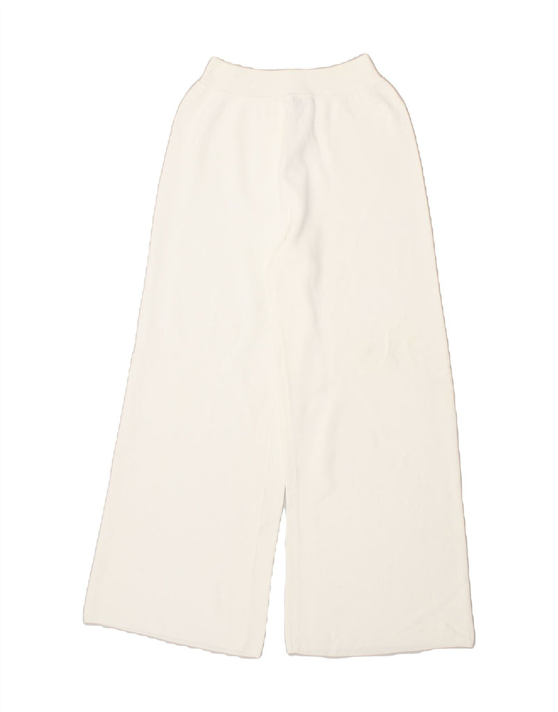 LUISA SPAGNOLI Womens Wide Leg Trousers Small W26 L27  White Viscose Vintage Luisa Spagnoli and Second-Hand Luisa Spagnoli from Messina Hembry 