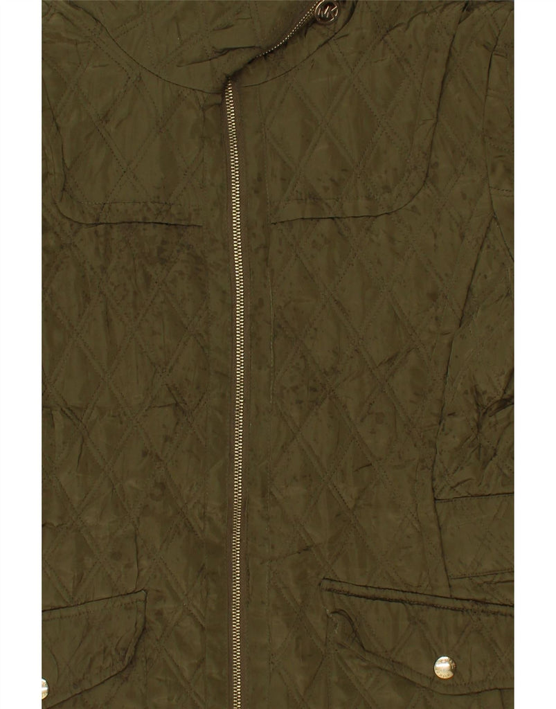 MICHAEL KORS Womens Quilted Jacket UK 14 Large Khaki Polyester Vintage Michael Kors and Second-Hand Michael Kors from Messina Hembry 
