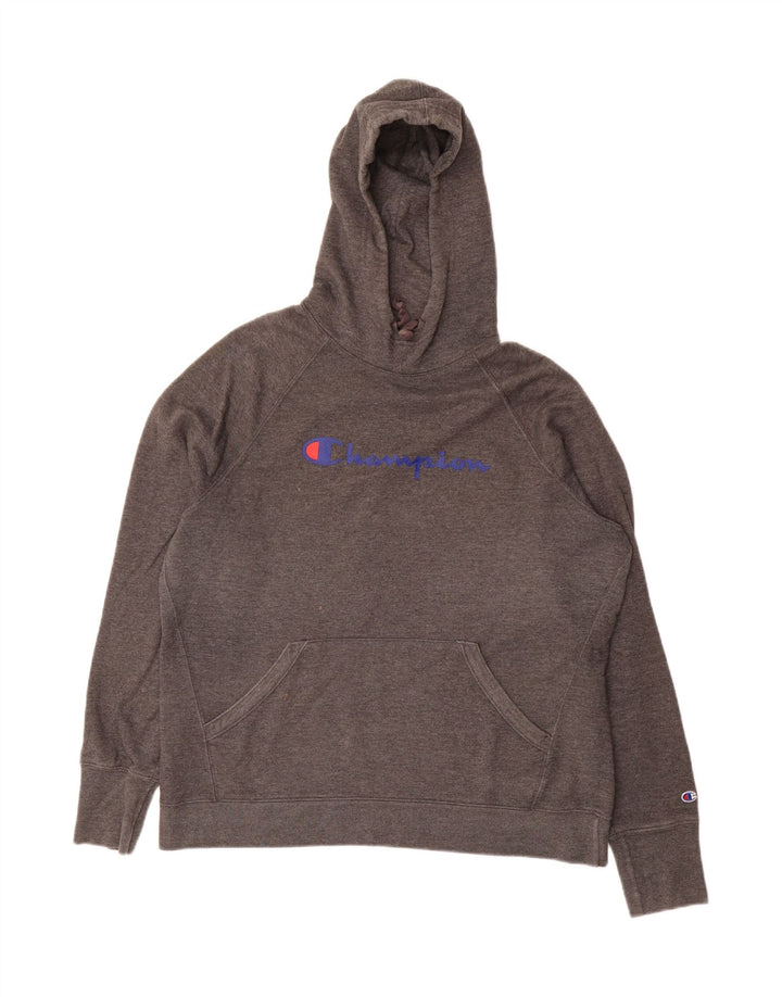 CHAMPION Mens Graphic Hoodie Jumper XL Grey Polyester Vintage Champion and Second-Hand Champion from Messina Hembry 