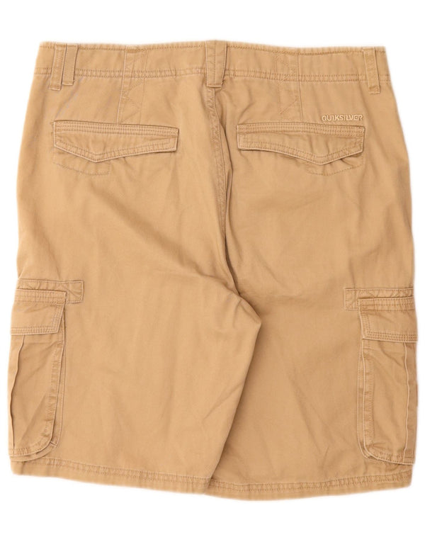 QUIKSILVER Mens Cargo Shorts W32 Medium  Beige Cotton