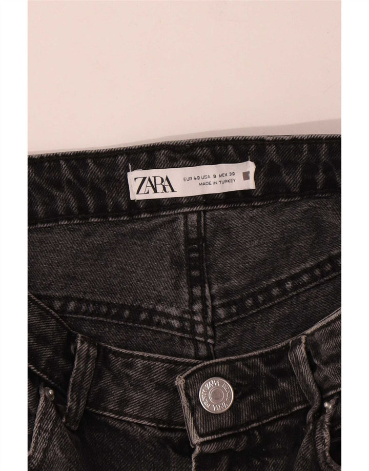 Zara Womens Denim Shorts EU 40 Medium W30 Black