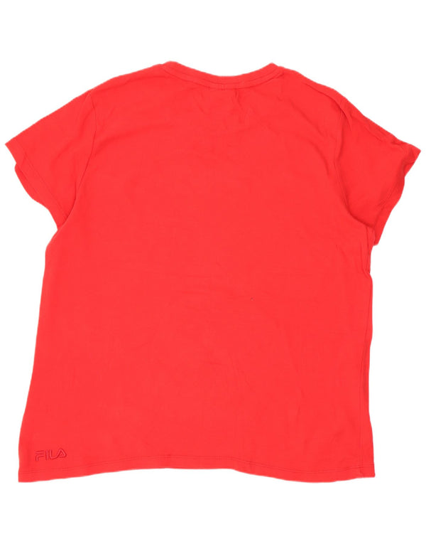 Fila Girls Graphic T-Shirt Top 15-16 Years Red Cotton