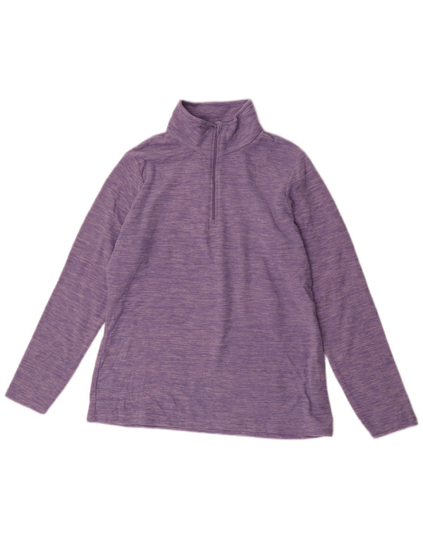 Mountain Warehouse Womens Zip Neck Fleece Jumper UK 16 Large Purple Flecked