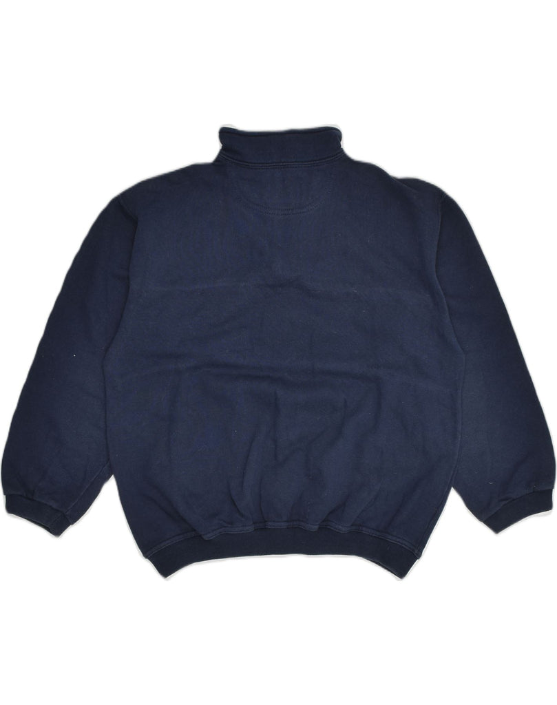 CHAMPION Boys Zip Neck Sweatshirt Jumper 11-12 Years Navy Blue Colourblock | Vintage Champion | Thrift | Second-Hand Champion | Used Clothing | Messina Hembry 