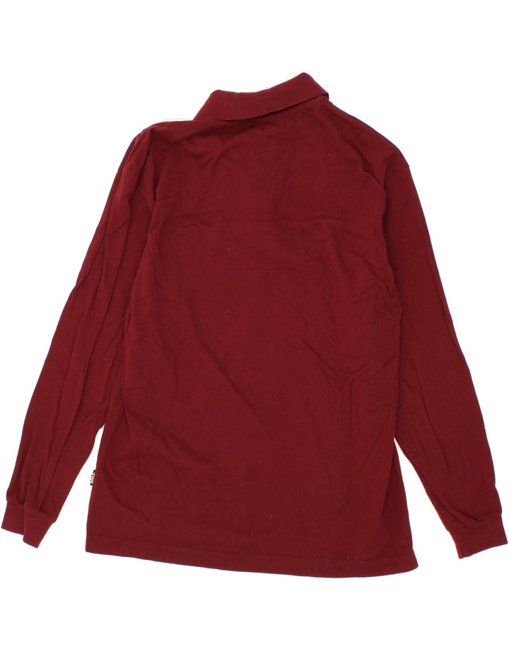 RIFLE Mens Long Sleeve Polo Shirt Medium Burgundy Cotton Vintage Rifle and Second-Hand Rifle from Messina Hembry 