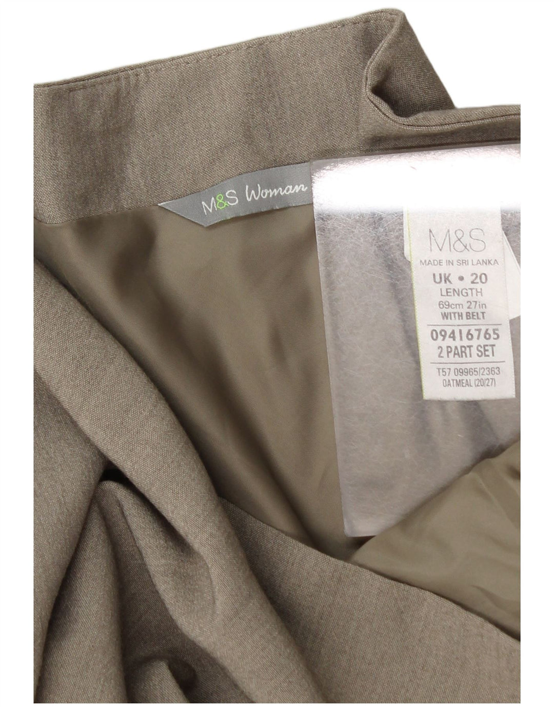 Marks & Spencer Womens Pencil Skirt UK 20 2XL W42  Beige Polyester