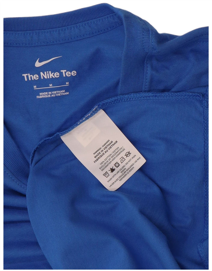Nike Mens Graphic Top Long Sleeve Medium Blue Cotton