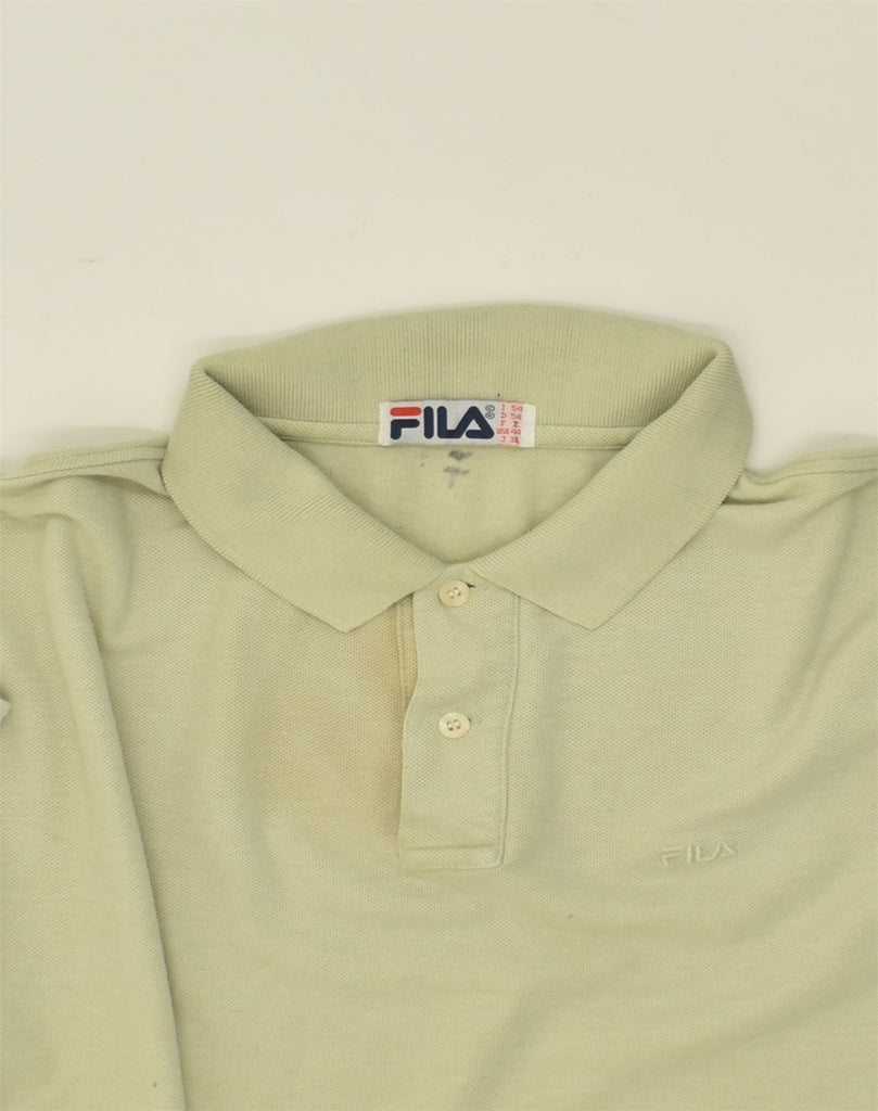 FILA Mens Polo Shirt IT 54 XL Beige Cotton | Vintage Fila | Thrift | Second-Hand Fila | Used Clothing | Messina Hembry 