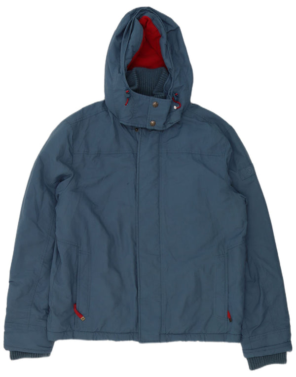 FAT FACE Mens Hooded Windbreaker Jacket UK 40 Large Blue Nylon