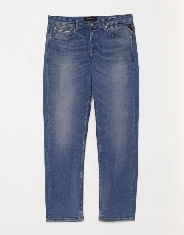 Replay Mens Grover Slim Jeans W33 L29 Blue Cotton