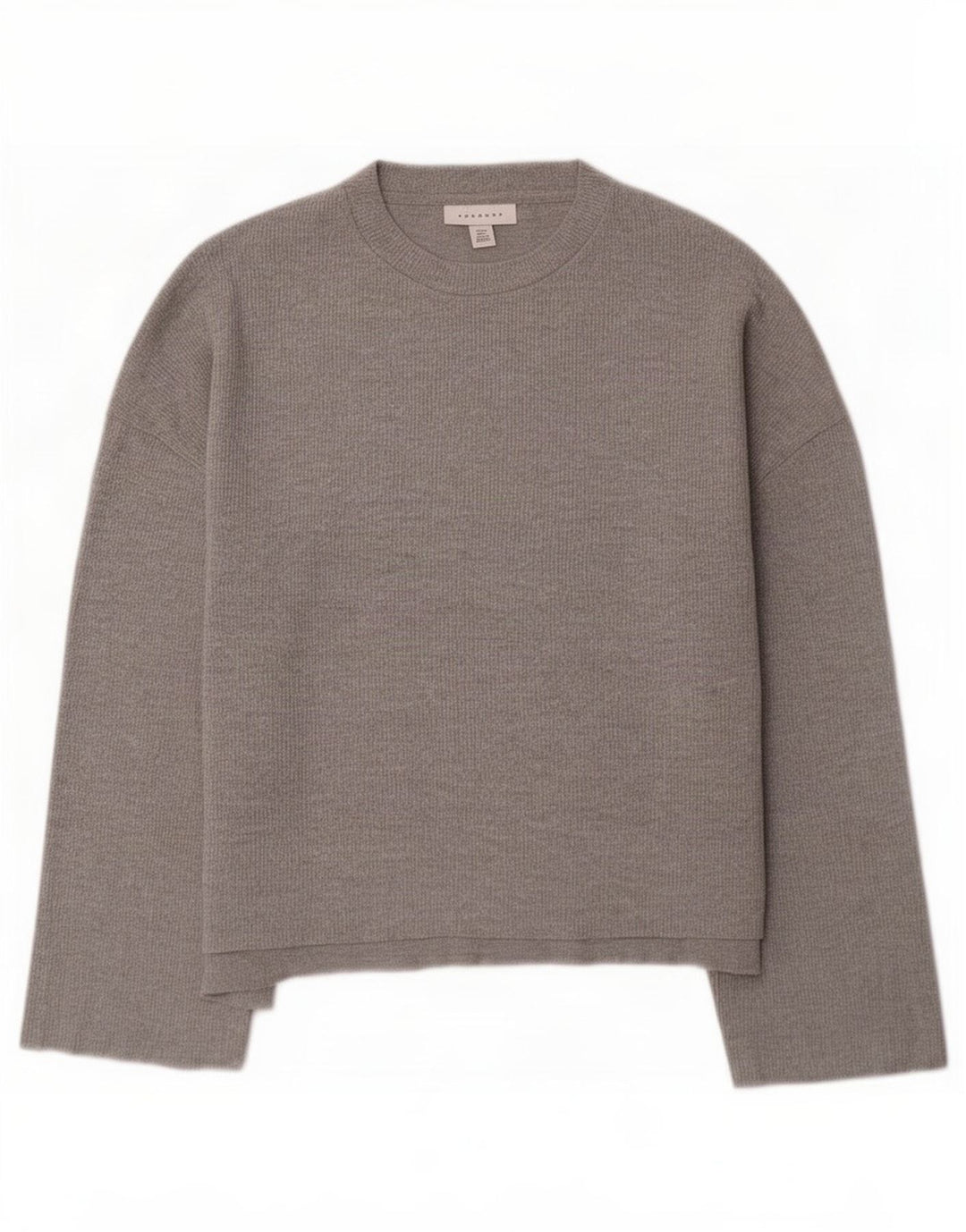 Topshop Womens Oversized Top 3/4 Sleeve UK 10 Small Grey