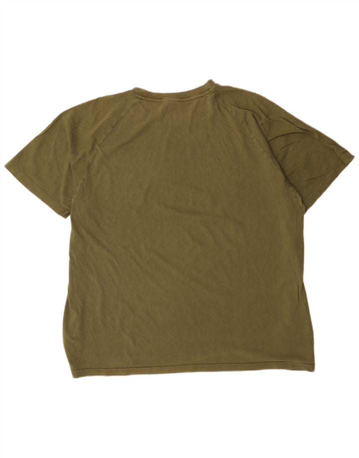 Adidas Mens T-Shirt Top 2XL Khaki Cotton