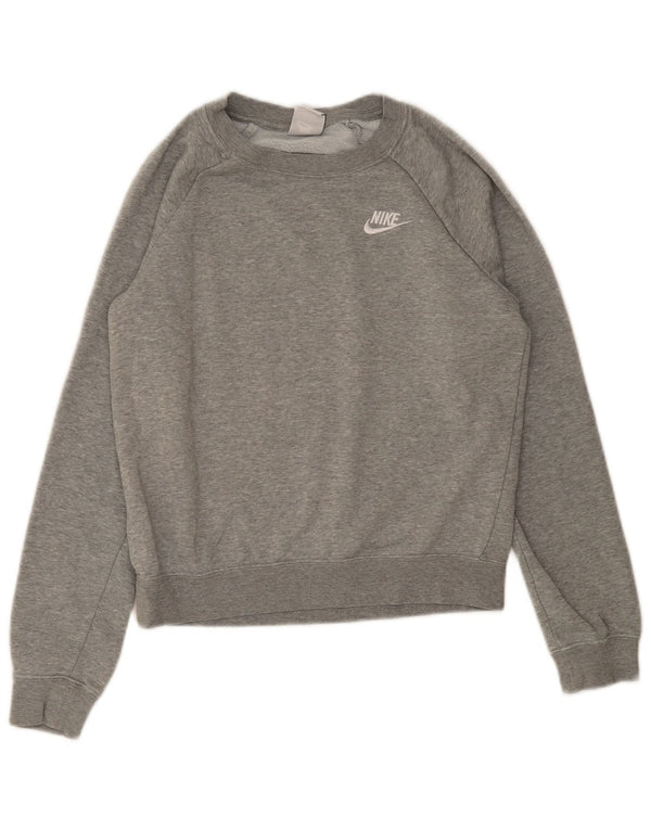 Nike Womens Sweatshirt Jumper UK 6 XS Grey Cotton