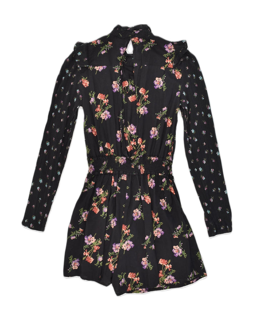 ASOS Womens Playsuit UK 8 Small Black Floral Viscose | Vintage Asos | Thrift | Second-Hand Asos | Used Clothing | Messina Hembry 