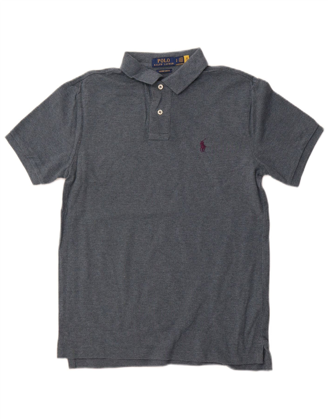 POLO RALPH LAUREN Mens Custom Slim Fit Polo Shirt Small Blue Cotton