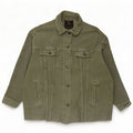 Zara Womens Oversized Corduroy Jacket UK 10 Small Khaki Cotton