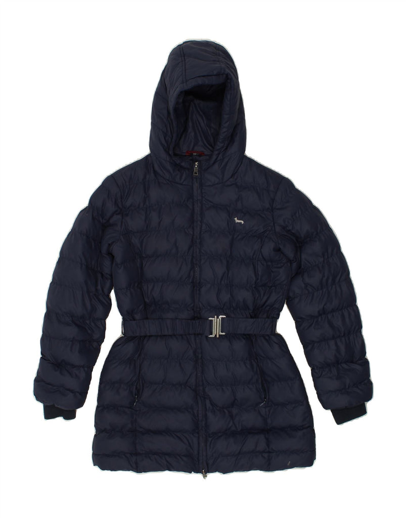 HARMONT & BLAINE Girls Hooded Padded Coat 11-12 Years Navy Blue Polyamide | Vintage Harmont & Blaine | Thrift | Second-Hand Harmont & Blaine | Used Clothing | Messina Hembry 