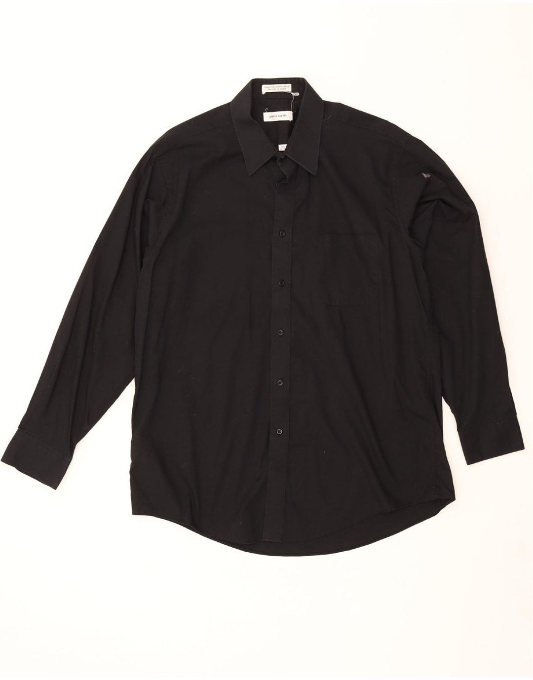 PIERRE CARDIN Mens Tailored Shirt Size 16 1/2 Large Black Cotton Vintage Pierre Cardin and Second-Hand Pierre Cardin from Messina Hembry 