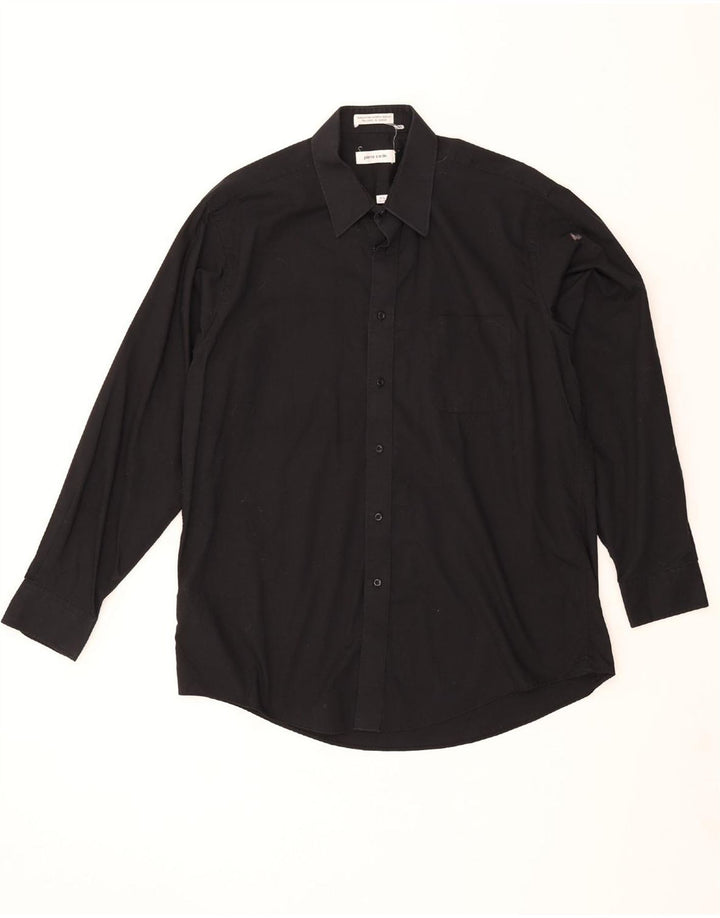 PIERRE CARDIN Mens Tailored Shirt Size 16 1/2 Large Black Cotton Vintage Pierre Cardin and Second-Hand Pierre Cardin from Messina Hembry 