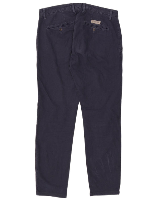 Jeckerson Mens Slim Chino Trousers W31 L29 Navy Blue Cotton