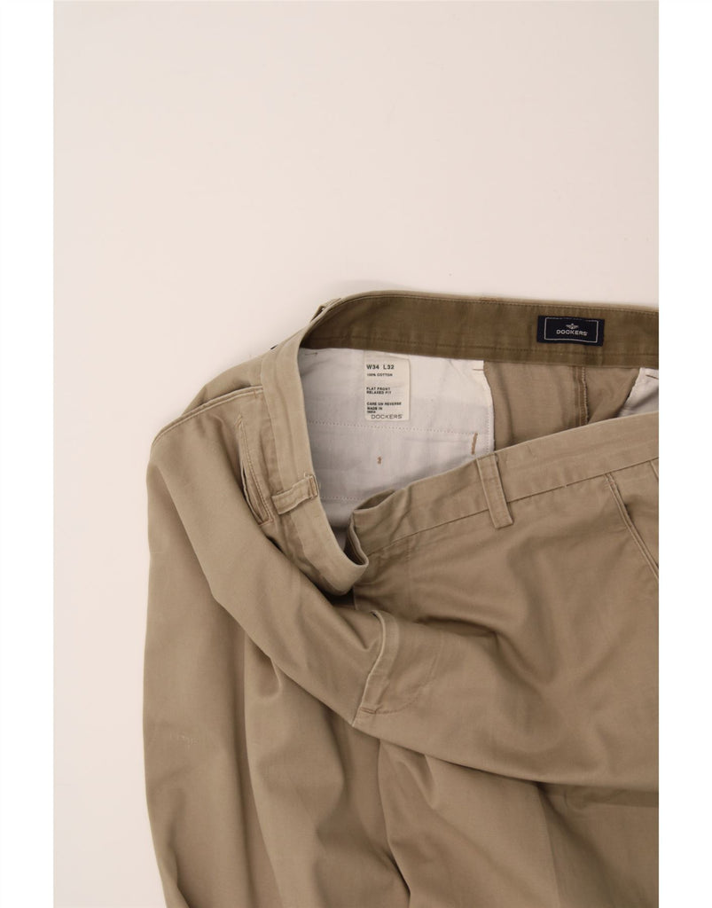 DOCKERS Womens Relaxed Fit Chino Trousers W34 L32 Beige Cotton Vintage Dockers and Second-Hand Dockers from Messina Hembry 