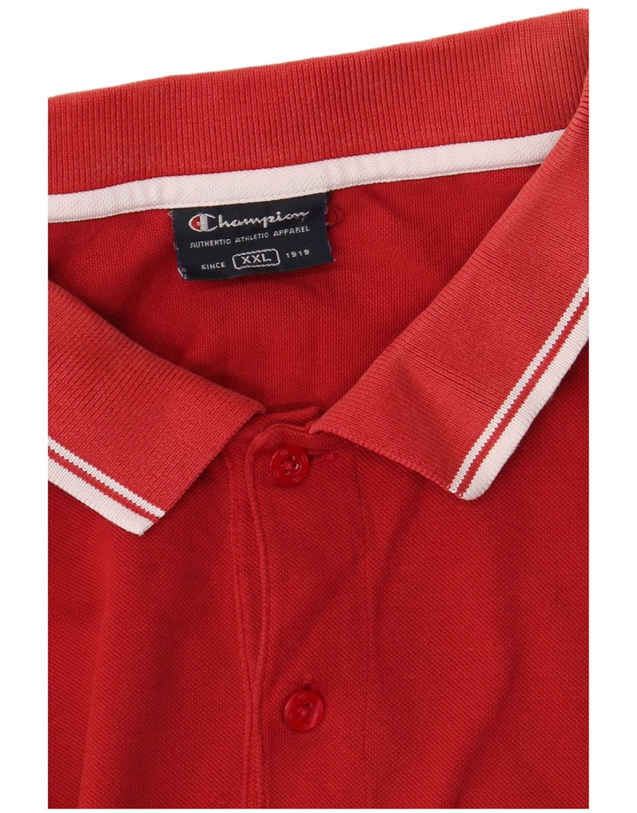 Champion Mens Long Sleeve Polo Shirt 2XL Red