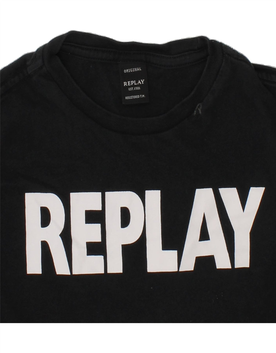 REPLAY Boys Graphic T-Shirt Top 3-4 Years Black Cotton Vintage Replay and Second-Hand Replay from Messina Hembry 
