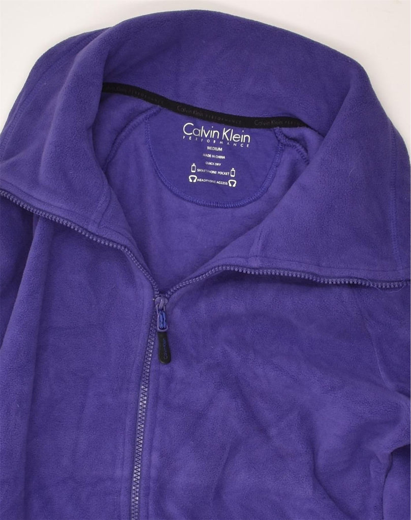 CALVIN KLEIN Womens Fleece Jacket UK 12 Medium Purple Polyester | Vintage Calvin Klein | Thrift | Second-Hand Calvin Klein | Used Clothing | Messina Hembry 