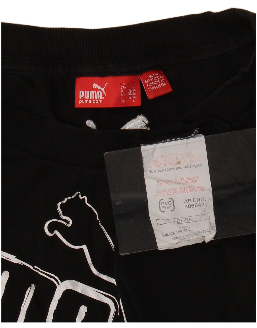 PUMA Mens Graphic Vest Top Large Black Cotton