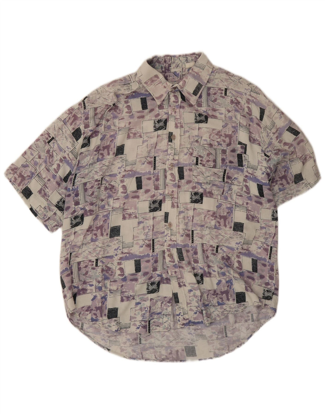 Burcardi Mens Short Sleeve Shirt Large Multicoloured Geometric