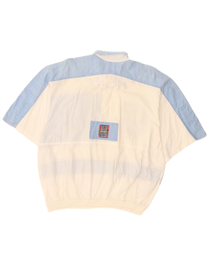 Chewan Mens Graphic Short Sleeve Pullover Shirt One Size White Colourblock