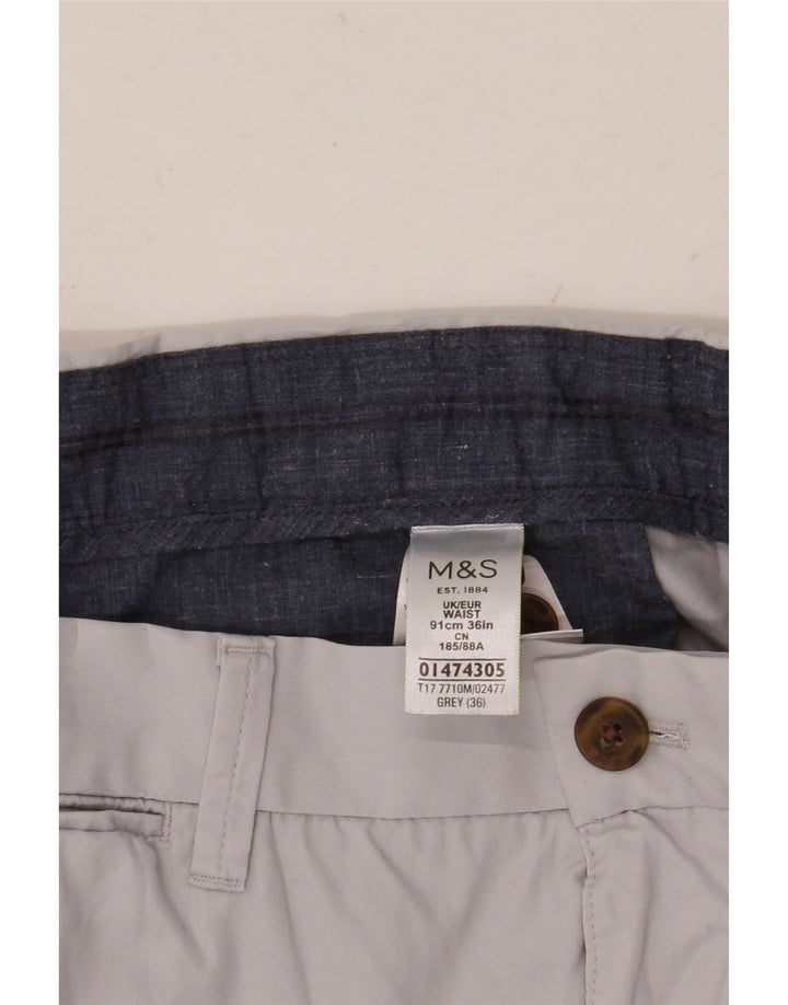 Marks & Spencer Mens Chino Shorts W36 Large Grey Cotton
