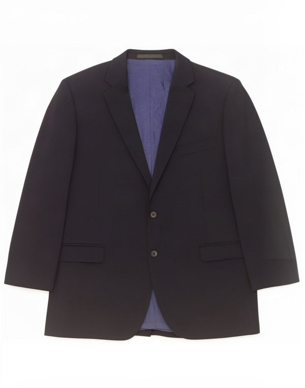 Marks & Spencer Mens 2 Button Blazer Jacket UK 44 XL Navy Blue Wool