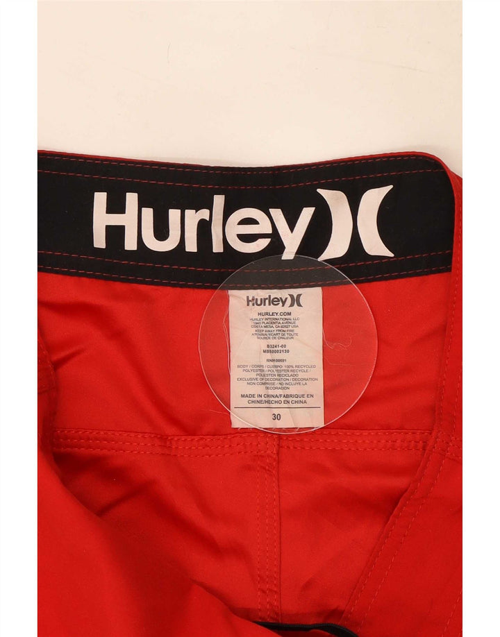 Hurley Mens Swimming Shorts Medium Red Polyester