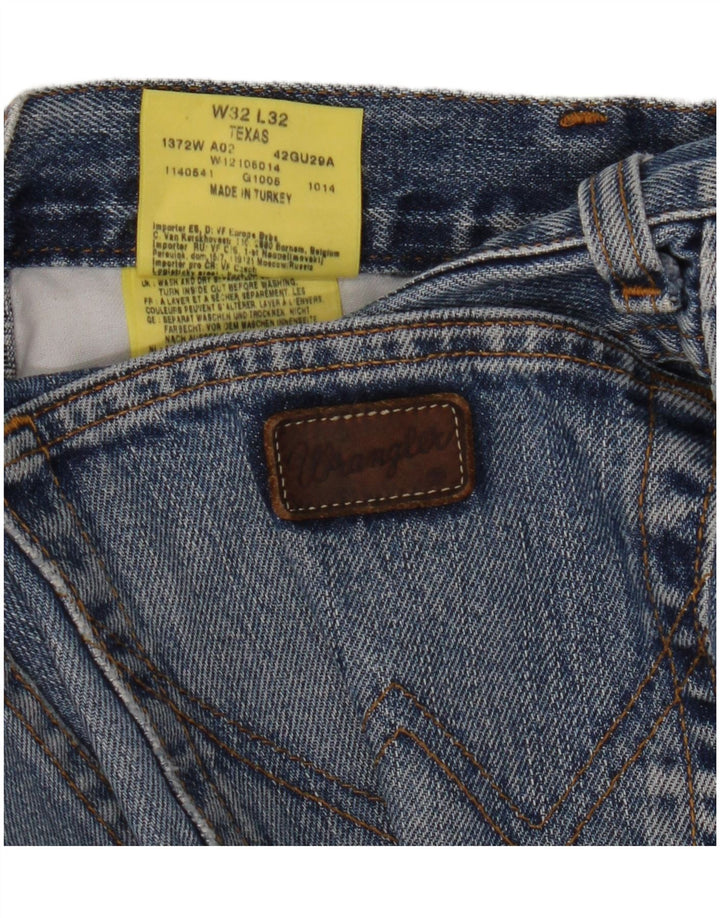 Wrangler Mens Texas Straight Jeans  W32 L32 Blue Cotton